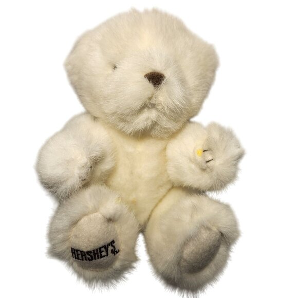 Hersheys White Plush Teddy Bear 6" Polyester Soft Toy 2001 advertising chocolate - Picture 1 of 7
